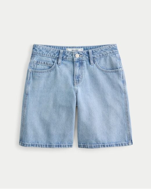 Hollister Blue Low-rise Light Wash Baggy Jort