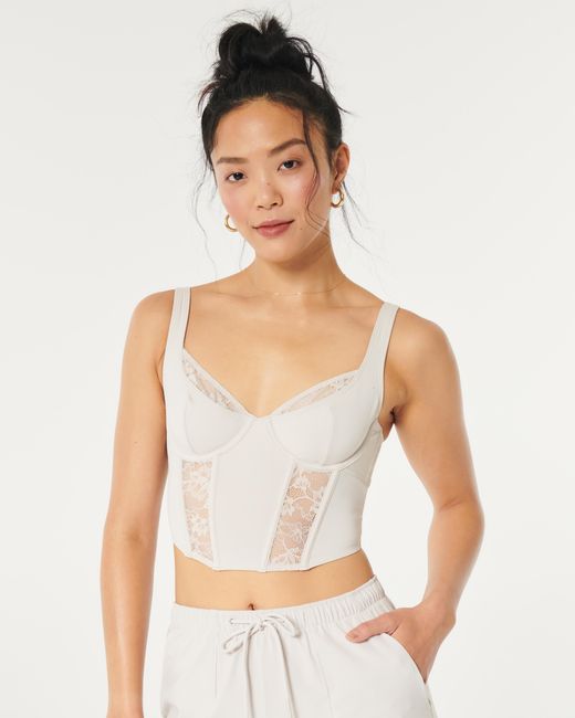 Hollister White Gilly Hicks Bustier aus Micro-Modal und Spitze