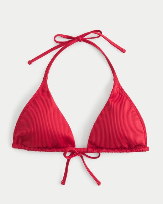 Hollister Red Geripptes Triangel-Bikinioberteil im Multiway-Design
