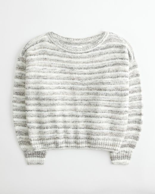 Hollister White Slouchy Off-the-shoulder Sweater
