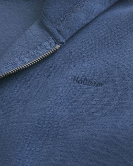 Hollister Blue Boxy Zip-up Hoodie for men