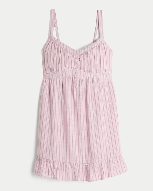 Hollister Pink Button Front Mini Dress