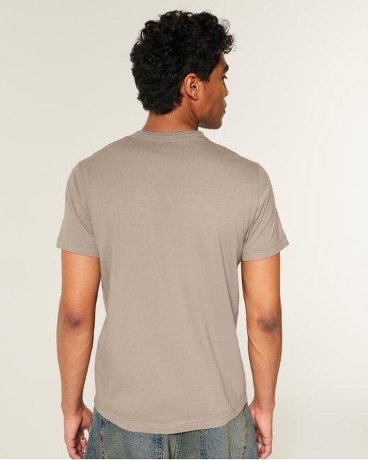 Hollister Gray Cotton Icon Crew T-shirt for men
