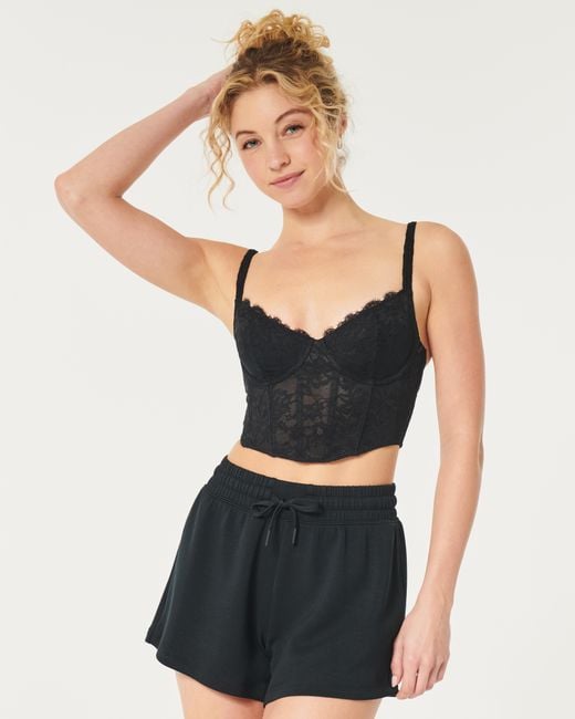 Hollister Black Gilly Hicks Lace Bustier