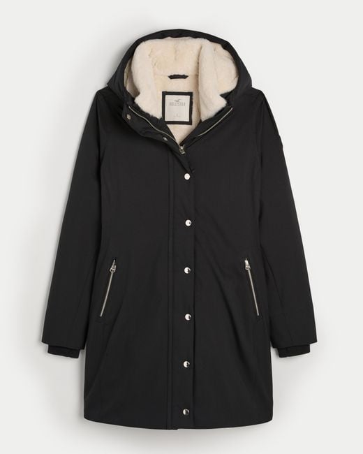 Hollister Black Cozy-lined All-weather Parka