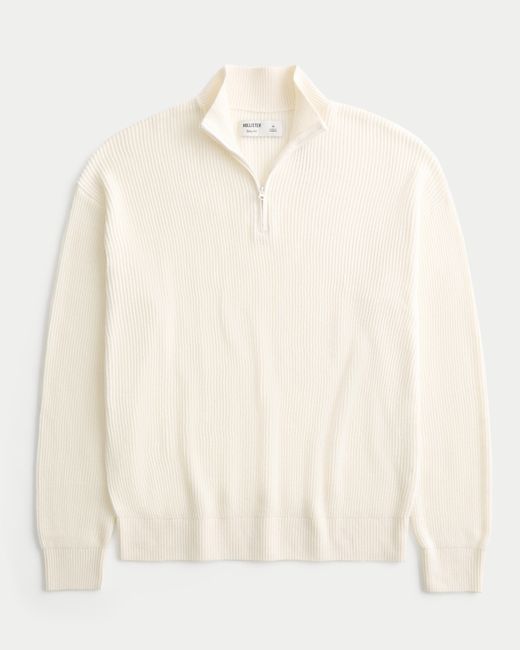 Hollister Natural Boxy Quarter-zip Sweater for men