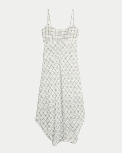 Hollister White Asymmetrical Hem Midi Dress