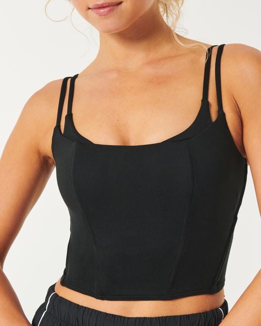 Hollister Black Gilly Hicks Active Recharge Layered Corset Top