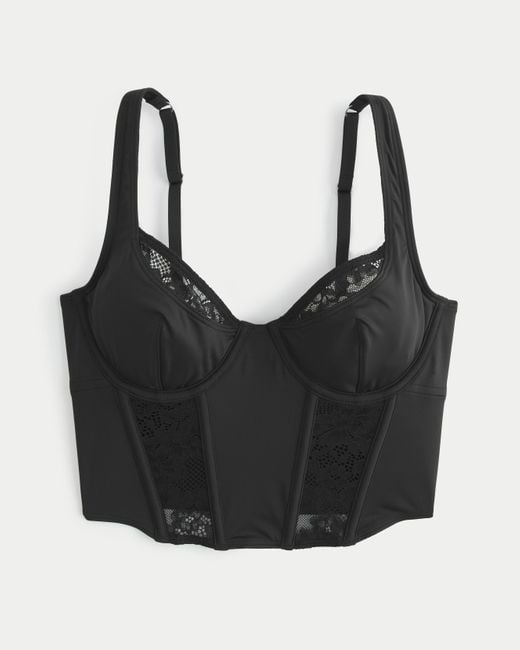 Hollister Black Gilly Hicks Micro-modal + Lace Bustier
