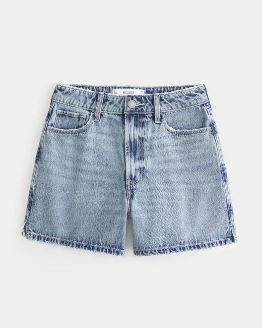 Hollister Blue Ultra High-rise Light Acid Wash 90s Denim Shorts 5"