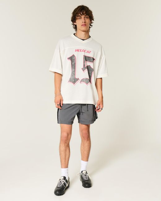 Hollister White Baggy Dodge Hellcat Graphic Jersey for men