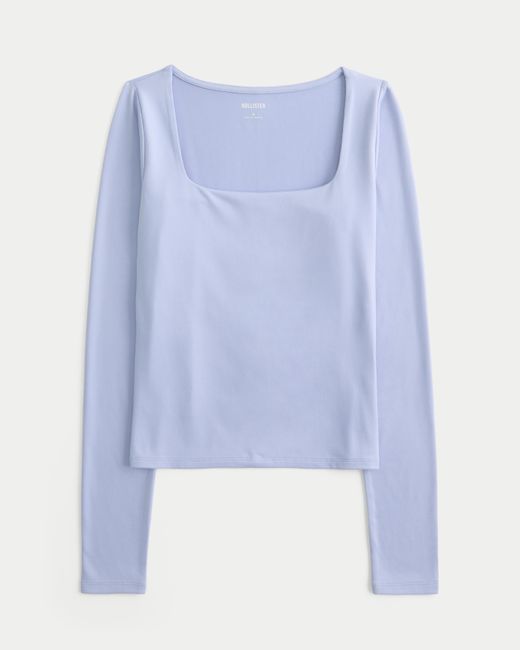 Hollister Blue Oberteil aus weichem, nahtlosem Stretchmaterial mit eckigem Ausschnitt