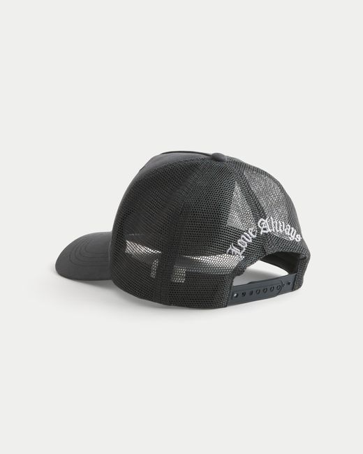Hollister Gray Love Always Graphic Trucker Hat for men