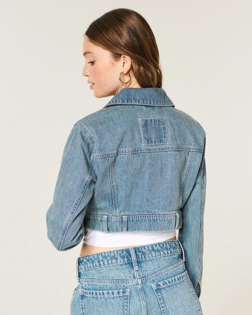 Hollister Blue Crop Mini Denim Jacket