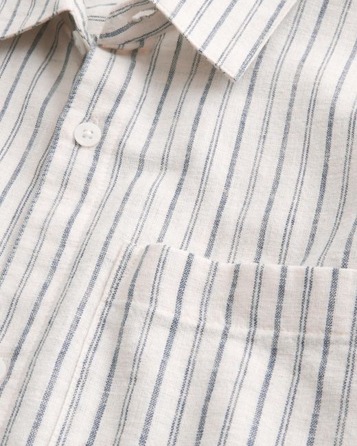 Hollister White Long-sleeve Linen-blend Shirt for men
