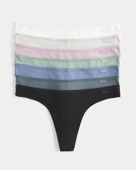 Hollister Gray Gilly Hicks Wochentage-Tanga, 7er-Pack