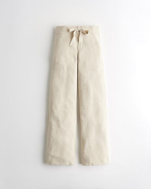 Hollister Natural Gilly Hicks Sweater Knit Wide Leg Pants