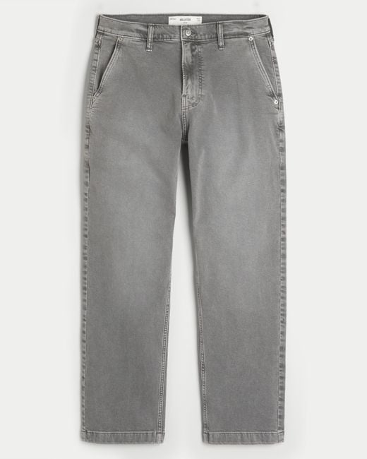 Hollister Gray Washed Grey Loose Jeans for men