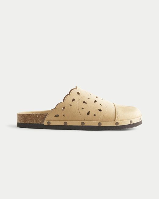 Hollister Natural Eyelet Slipper Sandals