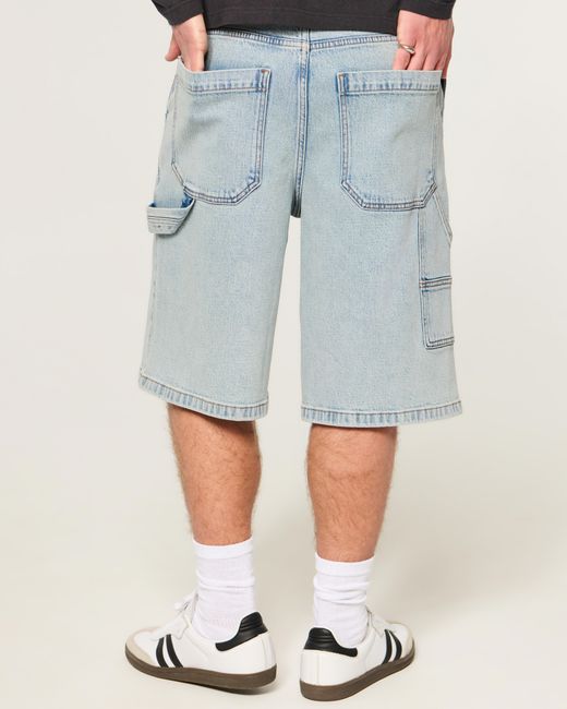 Hollister Super Baggy Painter Jean Shorts in Blue for Men | Lyst UK
