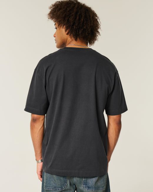 Hollister Black Boxy Heavyweight Looney Tunes Graphic Tee for men