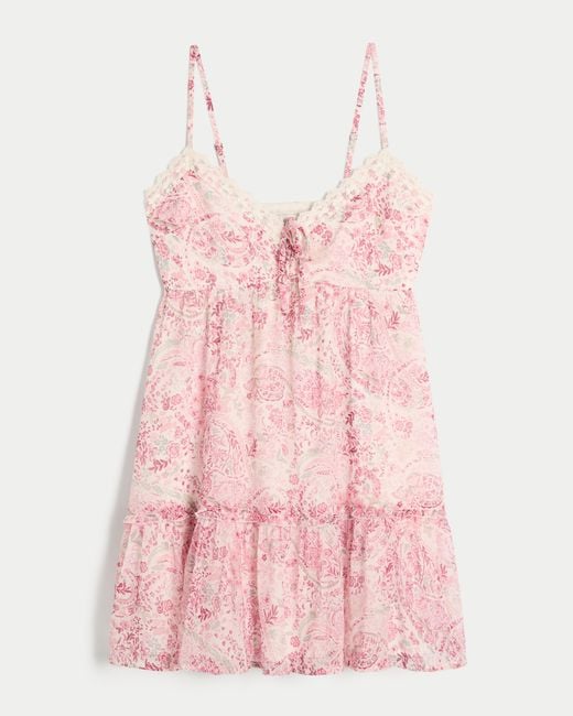Hollister Pink Babydoll Mini Dress