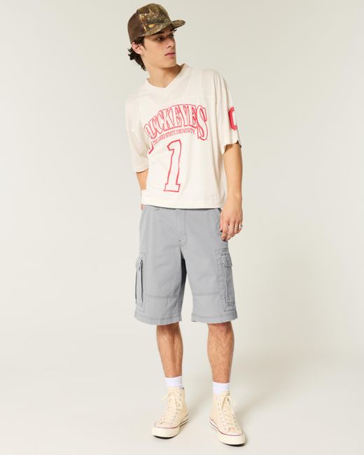 Hollister Gray At-the-knee Baggy Cargo Shorts for men