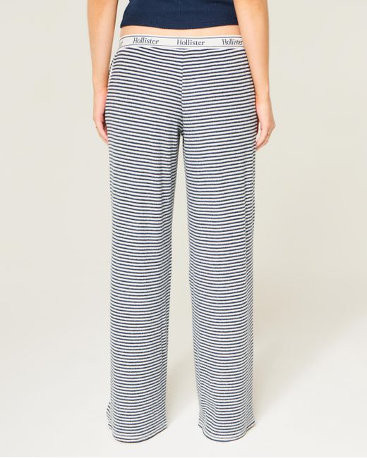 Hollister Gray Cozy Rib Elastic Waist Wide-leg Pants