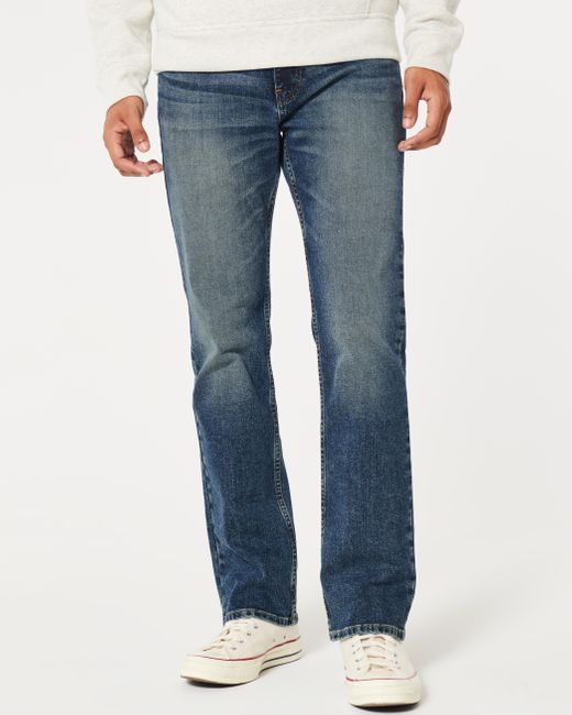 Hollister Bootcut-Jeans in dunkler Waschung in Blue für Herren