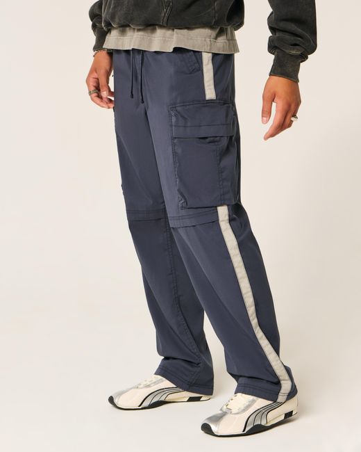 Hollister Blue Baggy Cargo Track Pants for men
