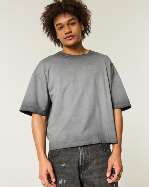 Hollister Baggy Crop Number Graphic Tee in Gray für Herren