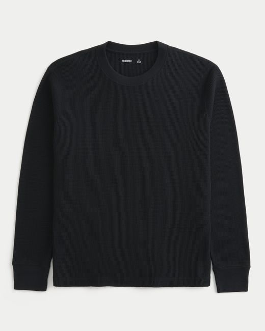 Hollister Black Thermal Crew Shirt for men