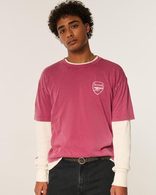 Hollister Pink Arsenal F.c. Graphic Tee for men