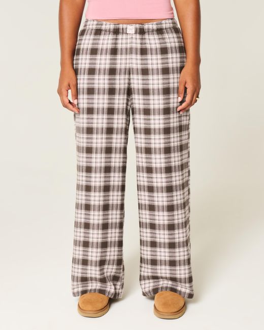Hollister Gray Baggy Flannel Pants