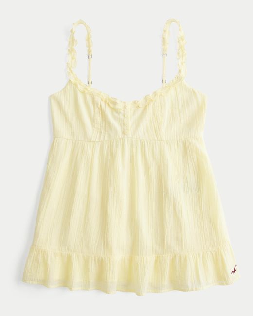 Hollister Yellow Ruffle Tunic Tank