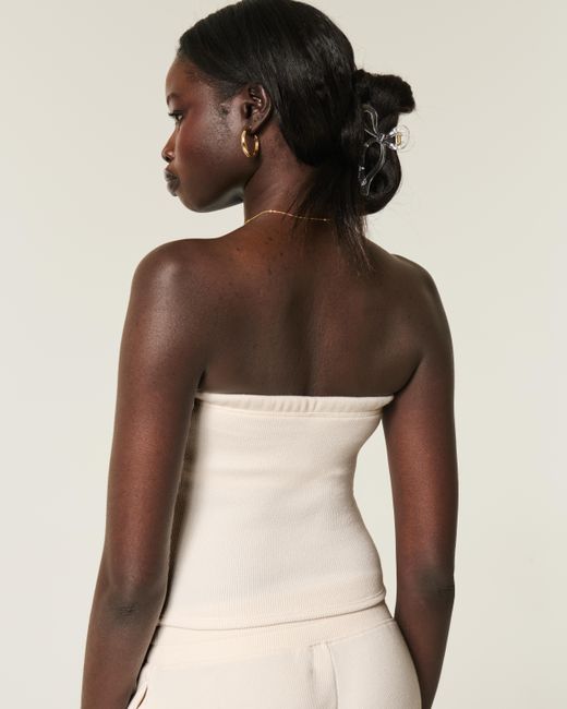 Hollister Natural Gilly Hicks Cozy Waffle Tube Top