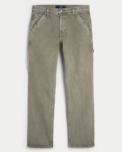 Hollister Markentypische gerade geschnittene Carpenter-Jeans in Grün in Gray für Herren