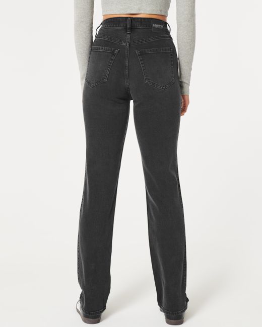 Hollister Gray Ultra High Rise Jeans in verwaschenem Schwarz im Stil der 90er