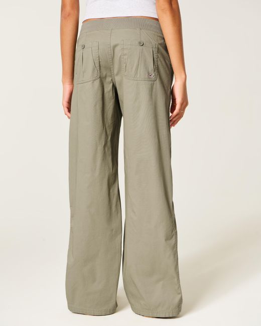 Hollister Green Hollister Remi Ultra Low-rise Poplin Pull-on Pants