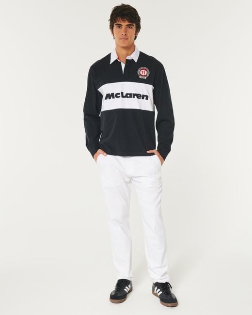 Hollister Black Long-sleeve Mclaren Graphic Rugby Polo for men