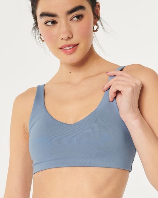 Hollister Blue Gilly Hicks Active Recharge Plunge Sports Bra
