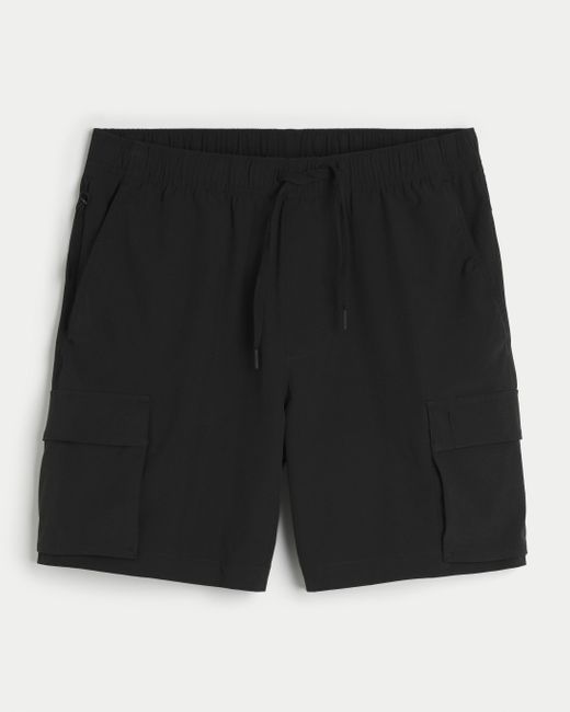 Hollister Black Hybrid Cargo Shorts 7" for men