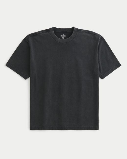 Hollister Black Heavyweight Boxy Crew T-shirt for men