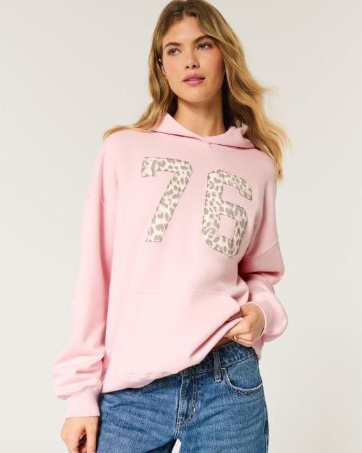 Pink hoodie hollister online