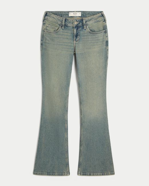 Hollister Green Low-rise Medium Wash Bootcut Jeans