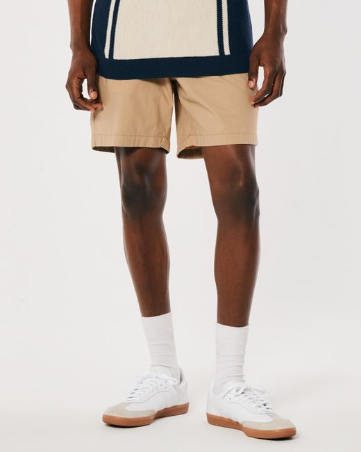 Hollister Twill Jogger Shorts 7" in Natural for Men | Lyst UK