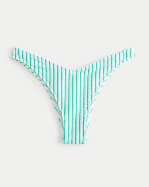 Hollister Blue Scrunch-ribbed V-front High-leg Cheekiest Bikini Bottom