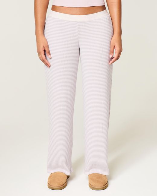 Hollister White Always Cozy Rib Wide-leg Pants