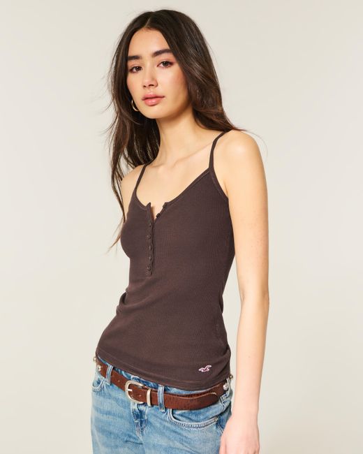 Hollister Brown Henley Cami
