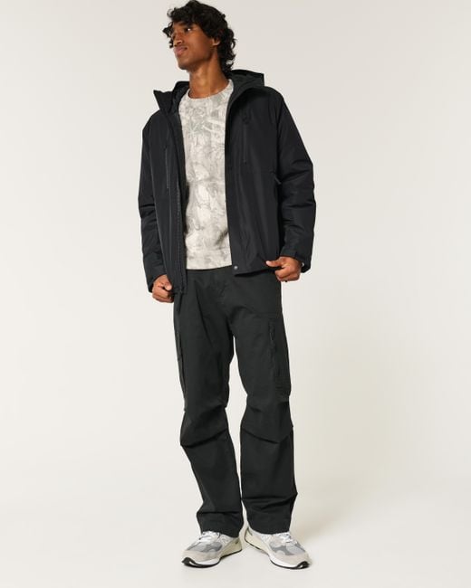 Hollister Black Hooded Shell Jacket for men